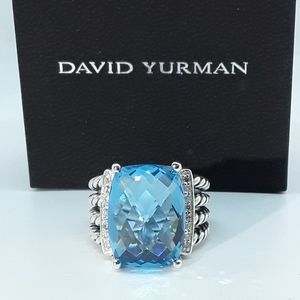 David Yurman Blue Topaz 16×12mm Wheaton Ring